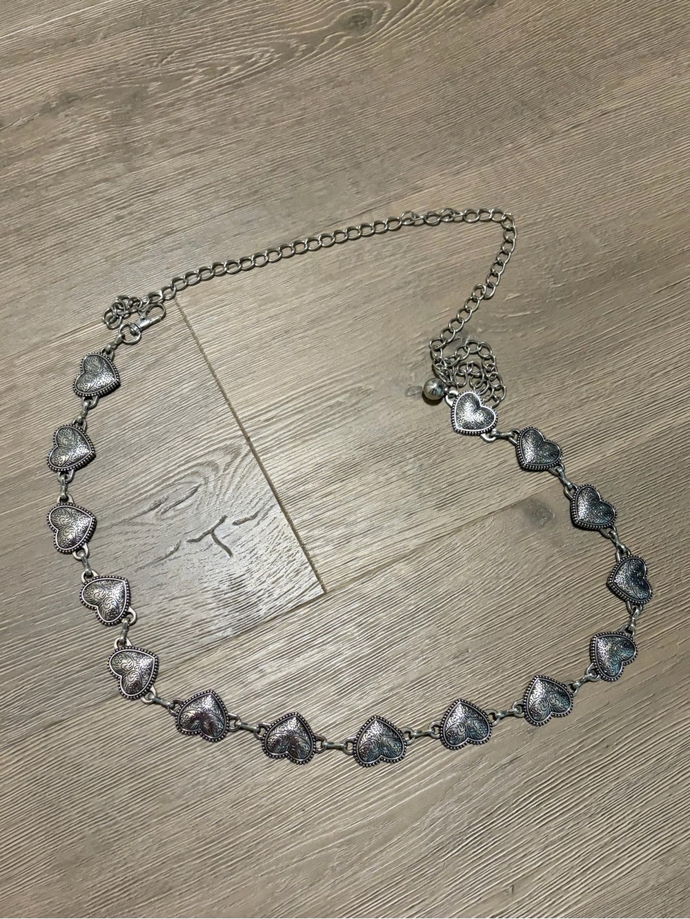 Women's Silver Heart Link Necklace - Delicate Heart Chain
